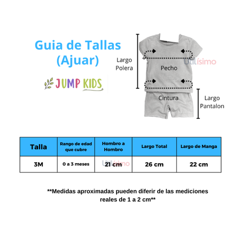 Set 18 Piezas Ajuar Niña Oso Panda Coral Oscuro Jump Kids 100% Algodón-2