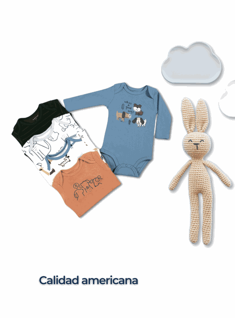 Pack 5 Bodys Bebé Niño Manga Larga Tedmimak 100% Algodón Cute Dogs-5