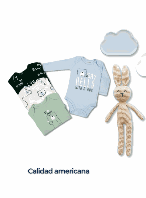 Pack 4 Bodys Bebé Niño Manga Larga Tedmimak 100% Algodón Baby Bear-5