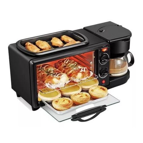 Maquina Desayuno Multifuncional 3 En 1 Horno Cafetera Sarten-0