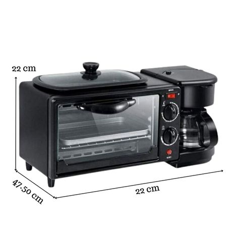 Maquina Desayuno Multifuncional 3 En 1 Horno Cafetera Sarten-1