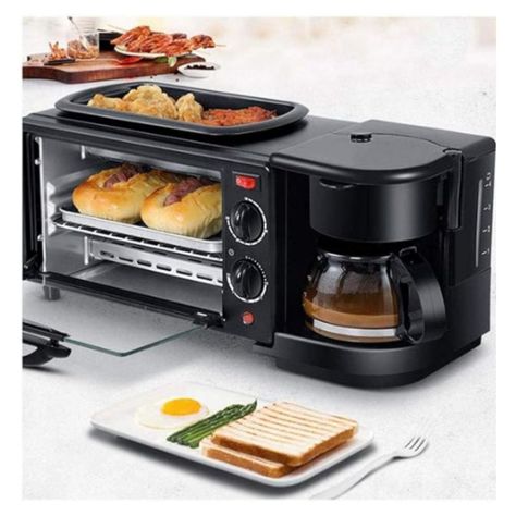 Maquina Desayuno Multifuncional 3 En 1 Horno Cafetera Sarten-2