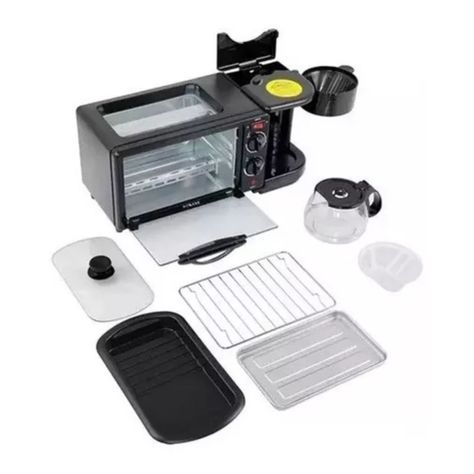 Maquina Desayuno Multifuncional 3 En 1 Horno Cafetera Sarten-4
