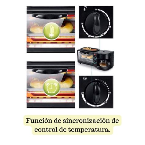 Maquina Desayuno Multifuncional 3 En 1 Horno Cafetera Sarten-6
