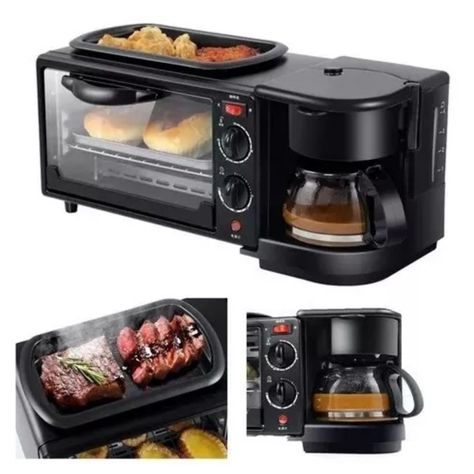 Maquina Desayuno Multifuncional 3 En 1 Horno Cafetera Sarten-7