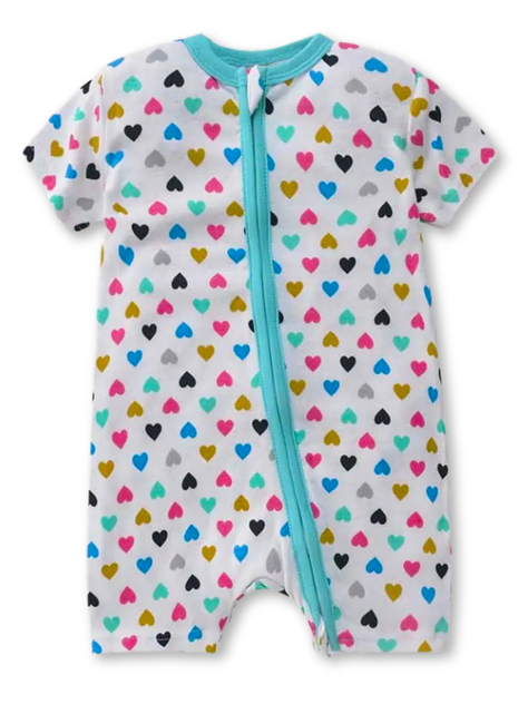 Enterito Corto 100% Algodón Bebé Niña 6 a 24 Meses Love-0
