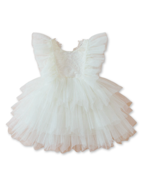 Vestido De Fiesta De Encaje Y Tul Niñas 6 meses a 4 años Baby Girls-0