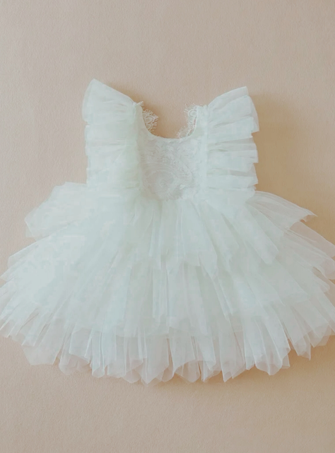 Vestido De Fiesta De Encaje Y Tul Niñas 6 meses a 4 años Baby Girls-5