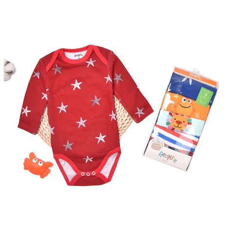 Pack 5 Bodys Bebés Redkite Algodón Manga Larga Surtido-3