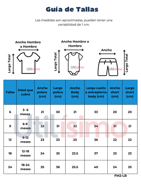 Set 3 Piezas Conjunto con Body Estampado Bebé Niño 6 a 24 Meses Cutest Rookie-1