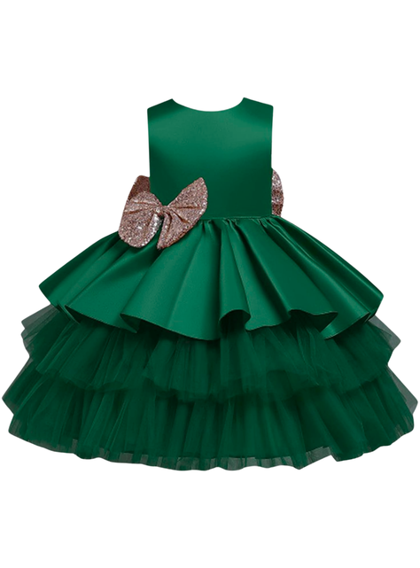 Vestidos Fiestas con Tul y Volantes Niñas 1a5 años Princesa Esmeralda-0