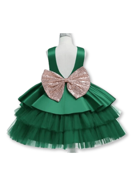 Vestidos Fiestas con Tul y Volantes Niñas 1a5 años Princesa Esmeralda-3