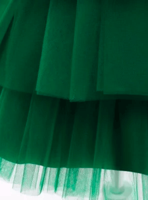 Vestidos Fiestas con Tul y Volantes Niñas 1a5 años Princesa Esmeralda-4