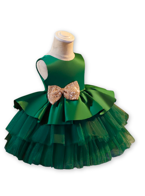 Vestidos Fiestas con Tul y Volantes Niñas 1a5 años Princesa Esmeralda-6