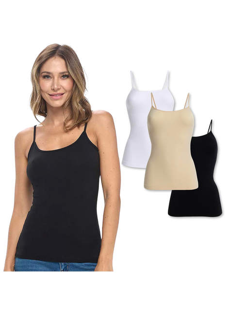 Pack 6 Poleras Mujer Sin Mangas Elasticada Colores Variados-0