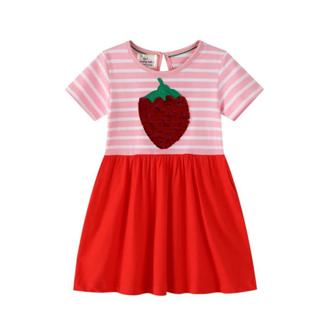 Vestido Manga Corta Niña Falda Frutilla Jump Kids-0