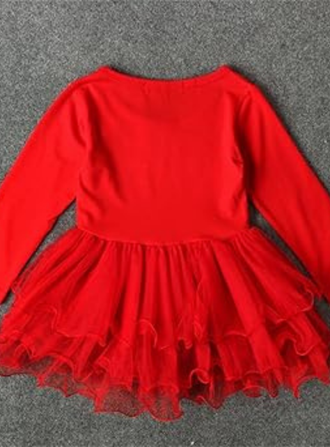 Vestido Navidad para Niñas con Tul Manga Larga 2a6 años Dulce Navidad-1