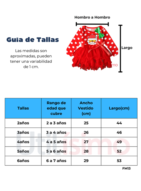 Vestido Navidad para Niñas con Tul Manga Larga 2a6 años Dulce Navidad-2