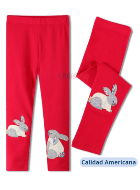 Calzas Niña Conejo Rojo Jump Kids 100% Algodón-1