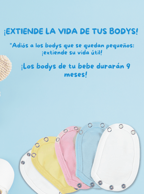 Pack 5 Unidades Extensor Body Bebé +Pack 5 Bodys Manga Corta Algodón Niño Oso amistoso-7