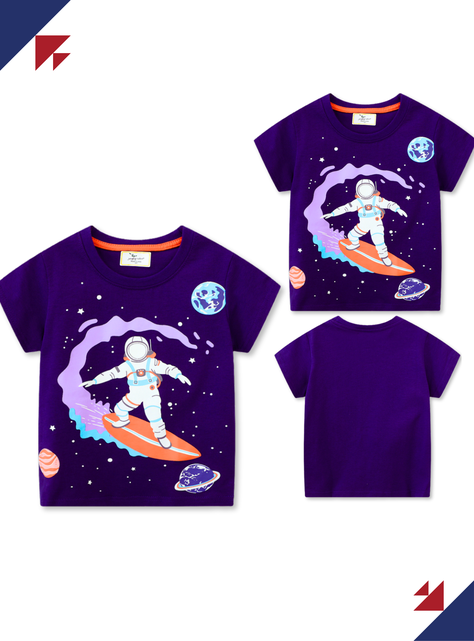 Polera Niño Algodon Manga Corta Jump Kids Astronauta-4