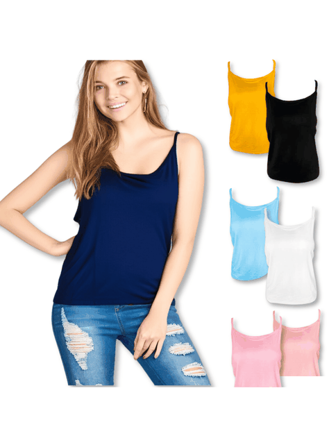 Pack 6 Poleras Mujer Sin Mangas Fibra Bambú Pabilo Colores Surtidos-0