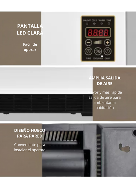 Calefactor y Ventilador 2 en 1 Portátil Modular Pared Mesa-4