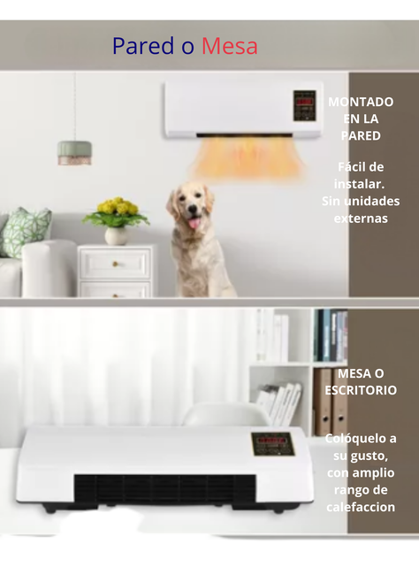 Calefactor y Ventilador 2 en 1 Portátil Modular Pared Mesa-5