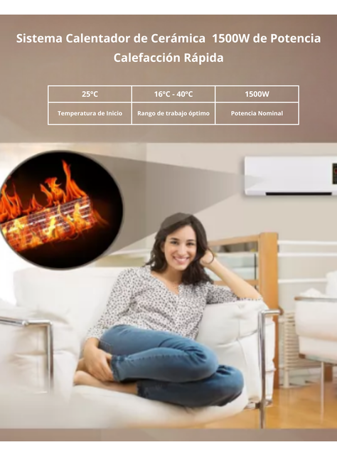 Calefactor y Ventilador 2 en 1 Portátil Modular Pared Mesa-6
