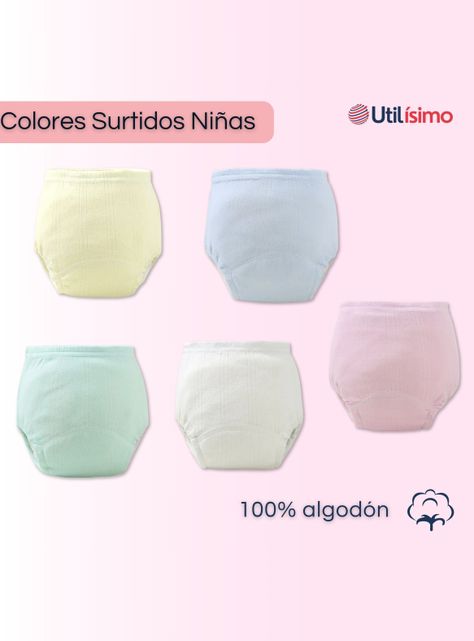Pack 6 Calzón Pantys Niña Entrenamiento Algodón Cintura Elástica-1