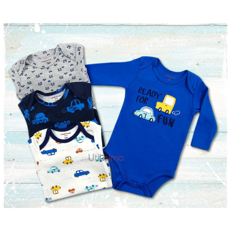 Pack 4 Bodys Tedmimak Niño Manga Larga Carros-1