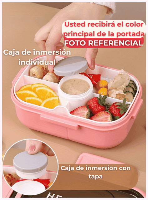 Fiambrera Contenedor 1200 Ml Táper Hermético + Salsera Plástico Purple-3