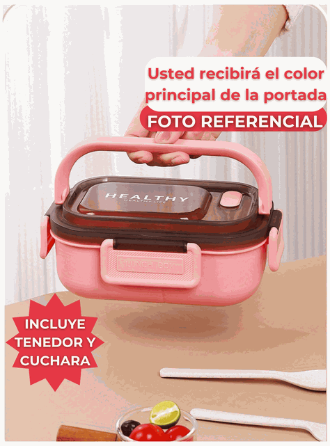 Fiambrera Contenedor 1200 Ml Táper Hermético + Salsera Plástico Purple-6