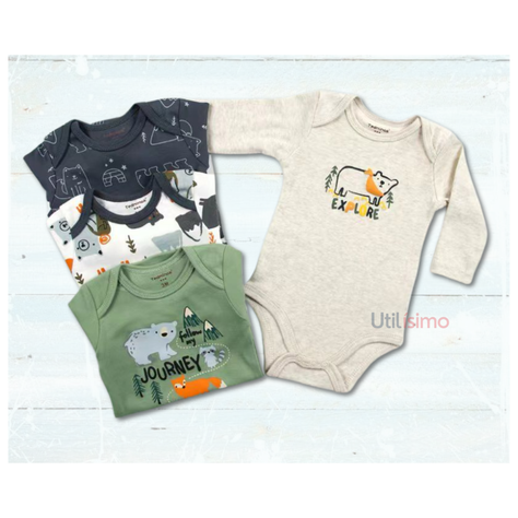 Pack 4 Bodys Tedmimak Niño Manga Larga Montaña-1