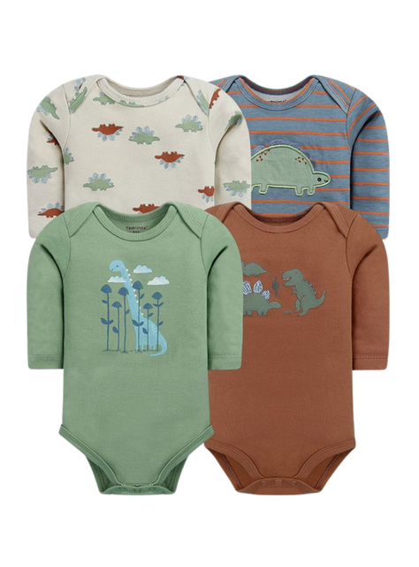 Pack 4 Bodys Tedmimak Niño Manga Larga Dinosaurios-0