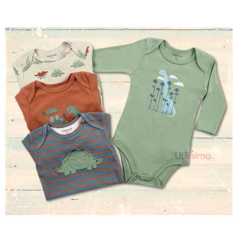 Pack 4 Bodys Tedmimak Niño Manga Larga Dinosaurios-1