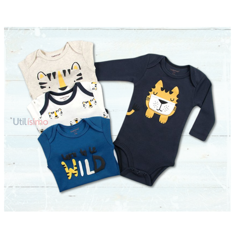 Pack 4 Bodys Tedmimak Niño Manga Larga Tigres-1