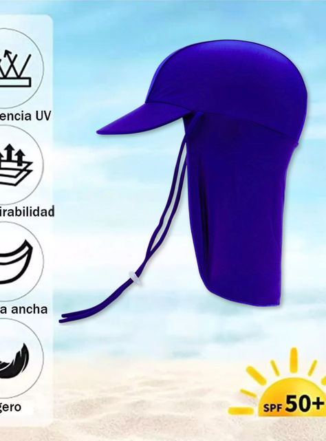 Gorro para el Sol con Solapas Protección UV Niños de 1 a 10 Años Azul-1