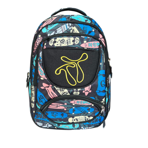 Mochila Escolar Con Estampado Colorido Con Estuche 43X30X13CM Surtido-0