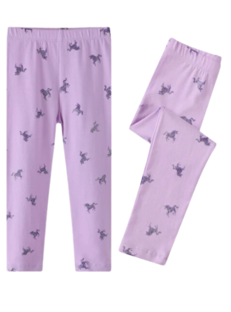 Calzas Niña Caballos Morado Jump Kids 100% Algodón-0