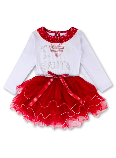 Vestido Navidad para Niñas con Tul 2 a 6 años Dulce Navidad-0