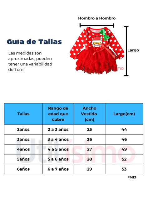 Vestido Navidad para Niñas con Tul 2 a 6 años Dulce Navidad-2