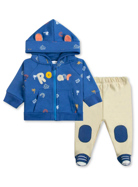 Set 2 piezas Conjunto Buzo Poleron Bebé Niño 100% Algodón Roar-0