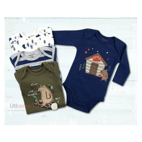 Pack 4 Bodys Tedmimak Niño Manga Larga Osos-1
