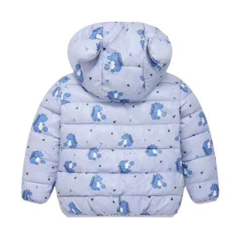 Parka Con Capucha Y Mangas Larga Niña Dinosaurio Azul Jump Kids-1
