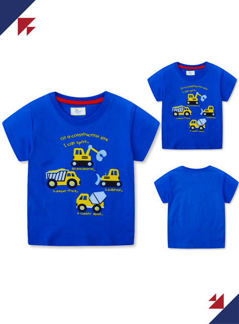 Polera Niño Algodón Manga Corta Jump Kids Autos Amarillos-4