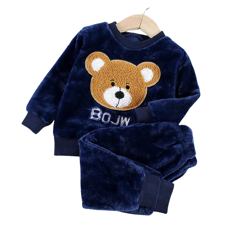 Set Invierno 2 Piezas Buzo Niño Oso Bojw Azul Oscuro Jump Kids-0