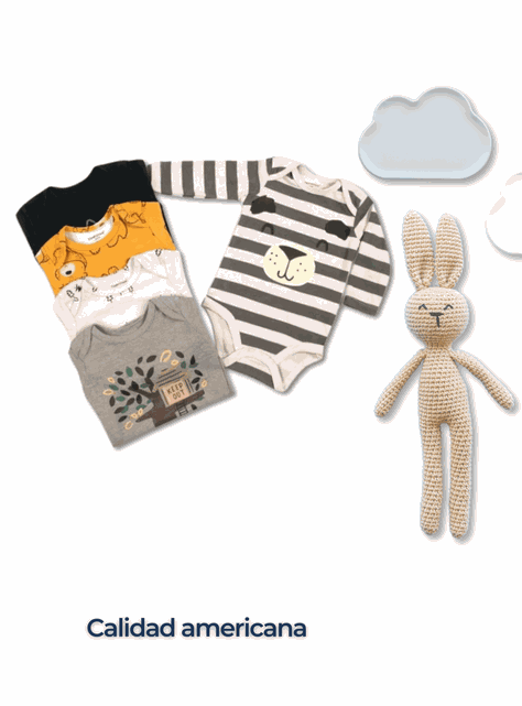 Pack 5 Bodys Bebé Niño Manga Larga Tedmimak 100% Algodón Teddy Bears-5