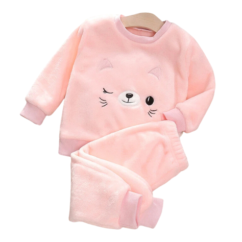 Set Invierno 2 Piezas Buzo Niña Gato Rosa Claro Jump Kids-0