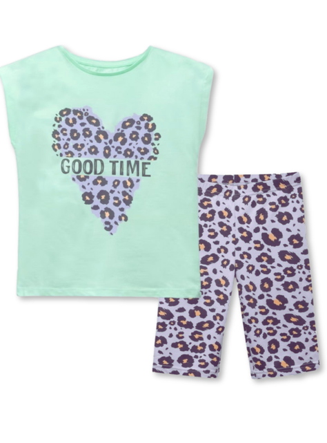 Set 2 Piezas Conjunto Niña Polera y Pantalón Tedmimak Verano 100% Algodón Good Time-0